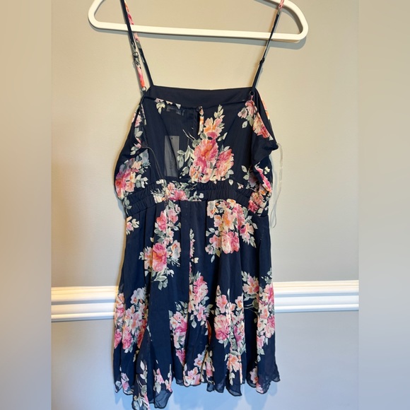 Women's Navy Blue Floral Dress with Floral Print -Francesca's Trixxi Siz… - Picture 11 of 11